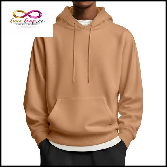 Men's Casual Hoodie with Kangaroo Pocket Long Sleeve Pullover Sweatshirt